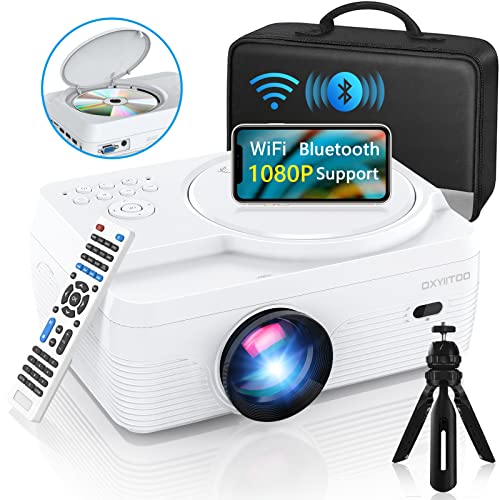 Full HD WiFi Bluetooth Projector with Built-in DVD Player